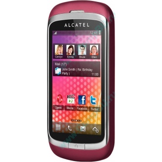 Красно-розовый телефон Alcatel One Touch 818 (Пятигорск)