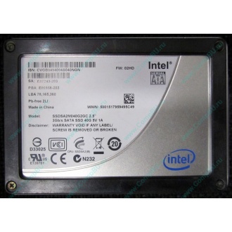 Нерабочий SSD 40Gb Intel SSDSA2M040G2GC 2.5" FW:02HD SA: E87243-203 (Пятигорск)
